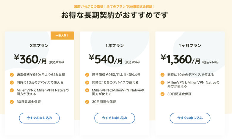 STEP1:公式HPからプランを選択