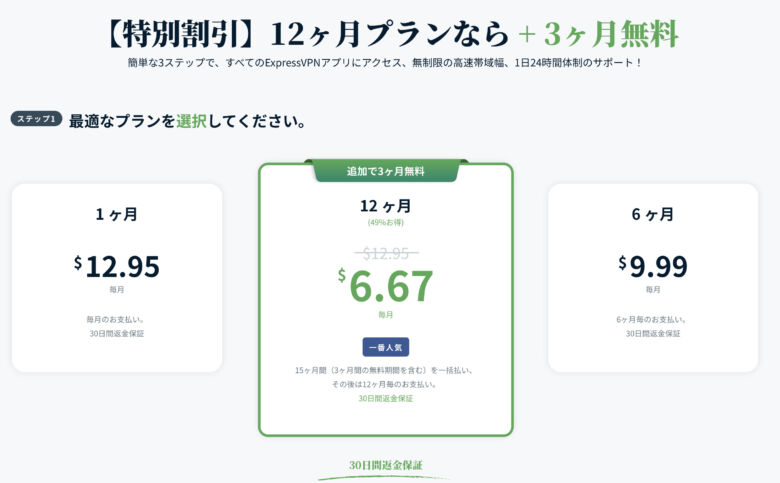 STEP1:公式HPからプランを選択