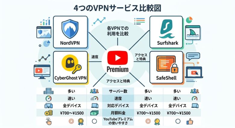 YouTubeプレミアム利用におすすめのVPN4選【最新】