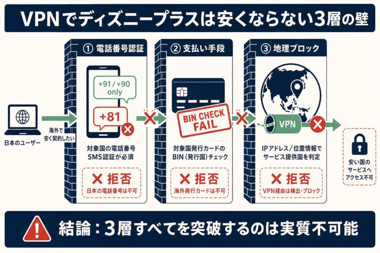 VPN節約が不可能な3層構造の図解