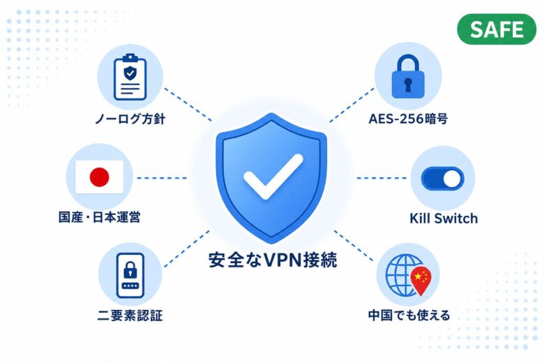 Millen VPNのセキュリティ機能図解
