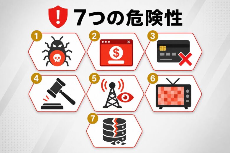 映画違法サイトに潜む7つの危険性