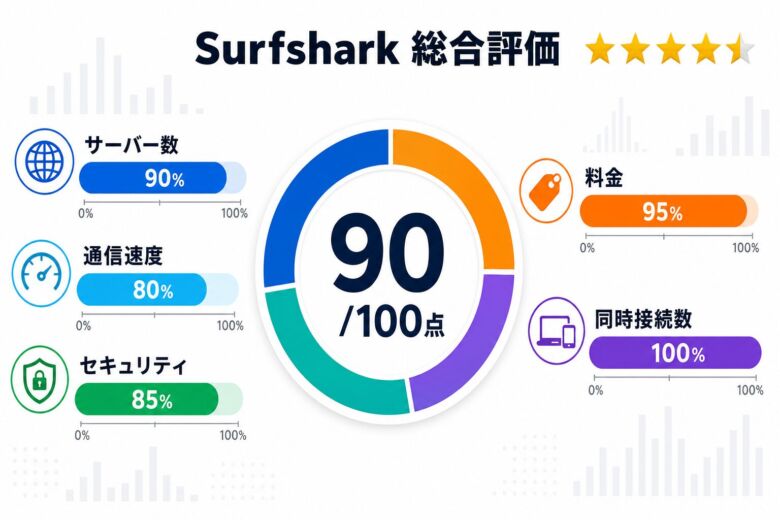 Surfsharkの総合評価スコア